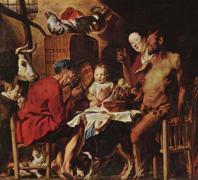 JORDAENS, Jacob Satyr and the Peasant Germany oil painting art